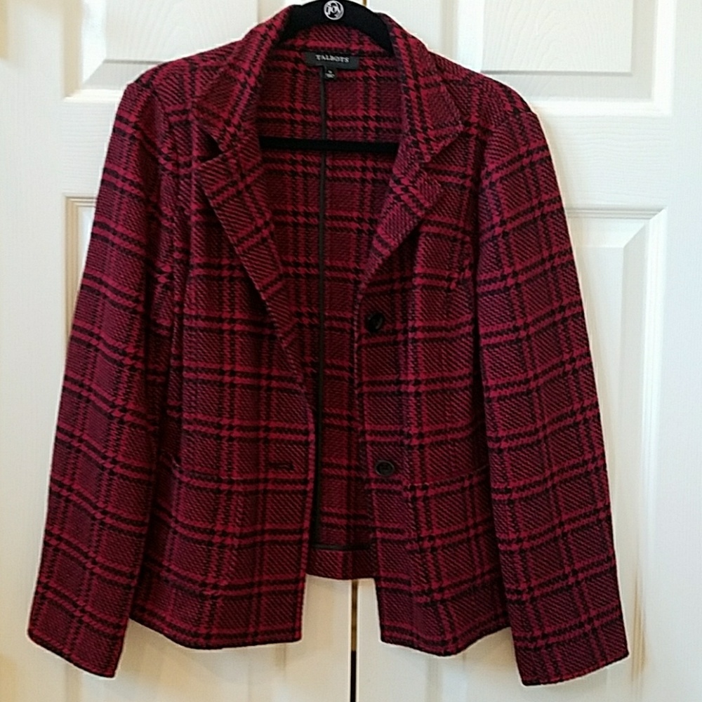 Red and black plaid jacket from Talbots
